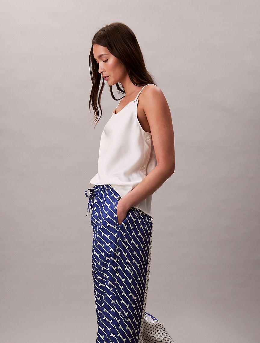Printed Viscose Twill Wide Leg Pants Product Image