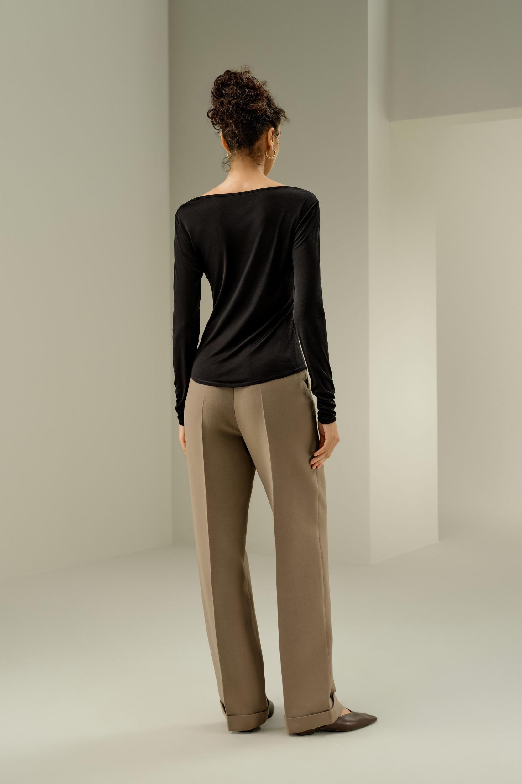 LILYSILK Womens Silk Tops | Lily White Washable Silk | Natural Flow Long Sleeve Tops L Product Image