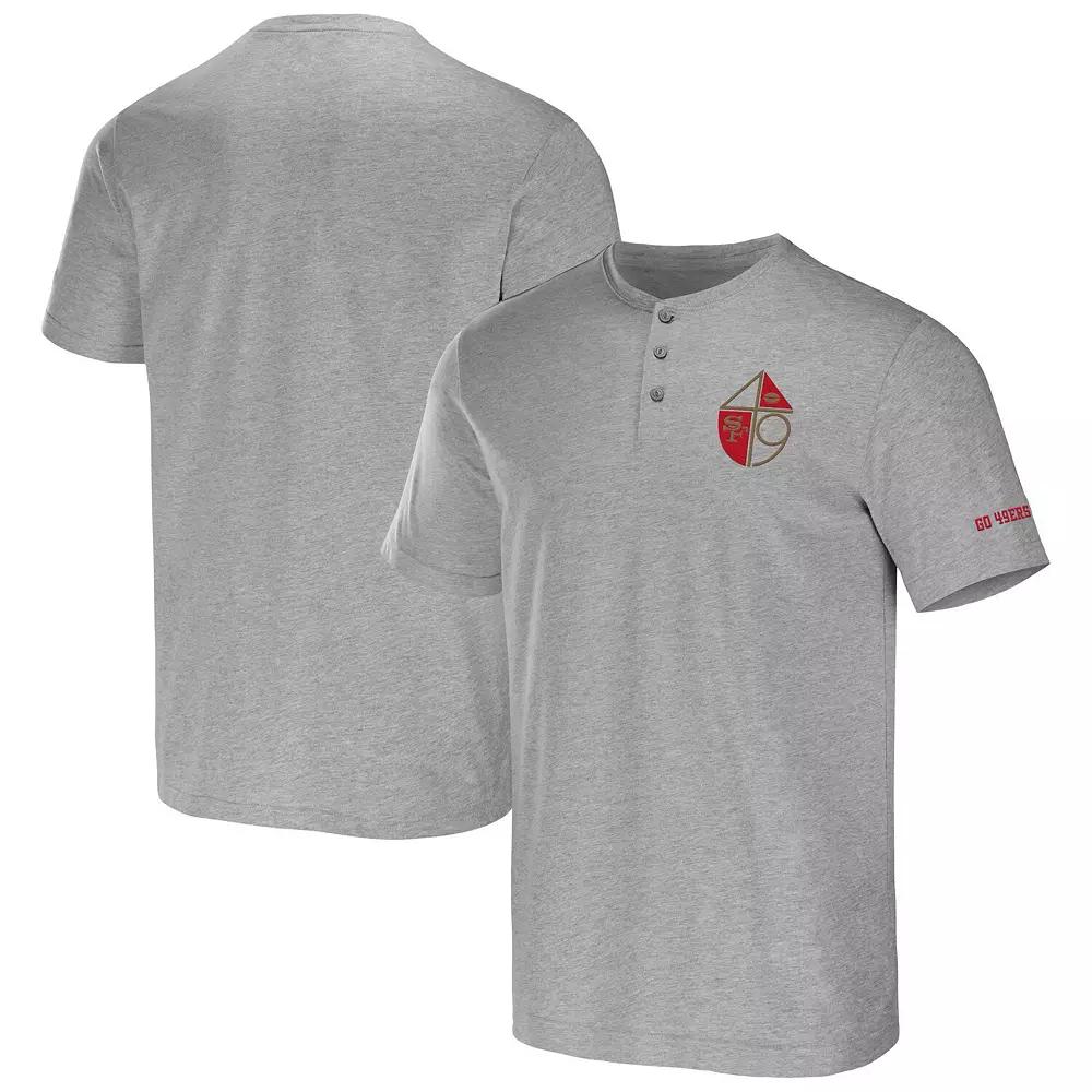 Men's NFL x Darius Rucker Collection by Fanatics Heather Gray San Francisco 49ers Henley T-Shirt,  Product Image