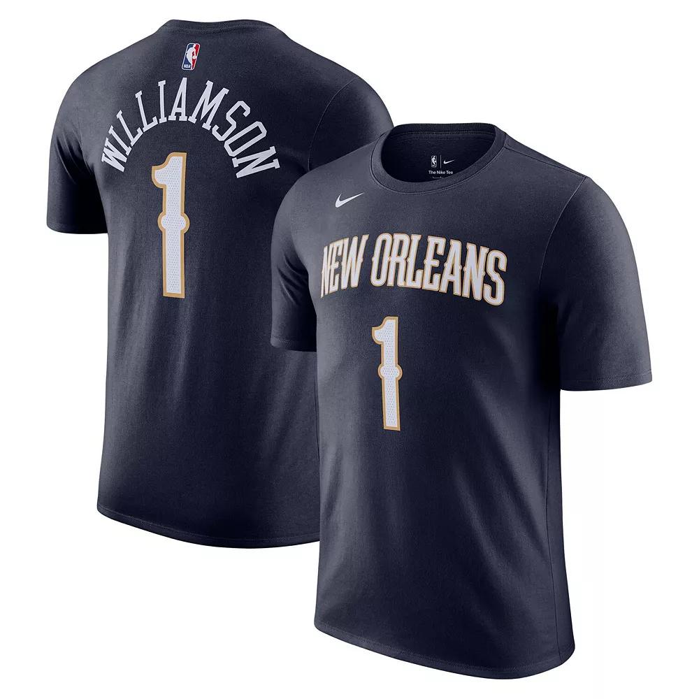 Men's Nike Zion Williamson Navy New Orleans Pelicans Icon 2022/23 Name & Number T-Shirt,  Product Image