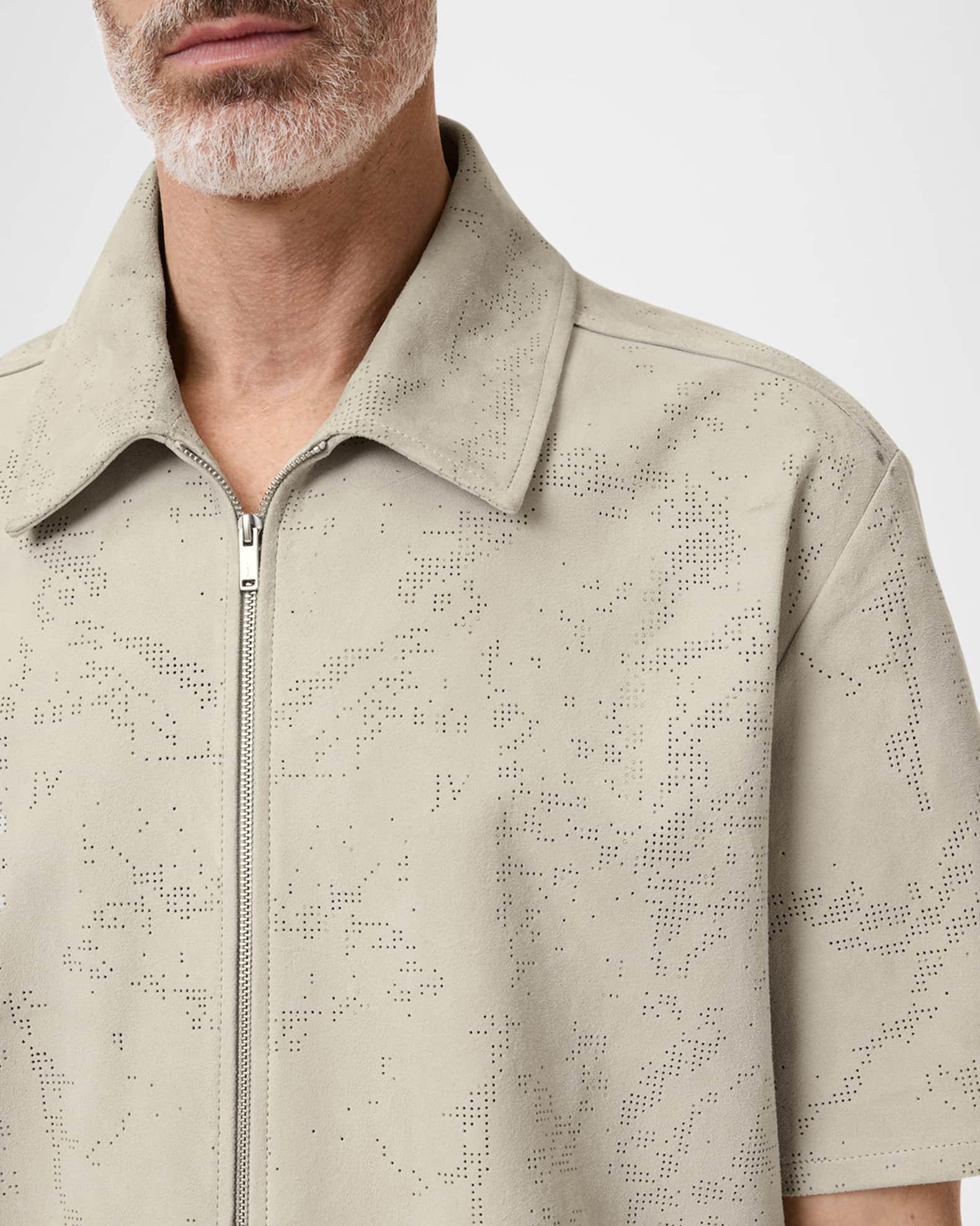 Men's Wade Perforated Suede Zip-Up Shirt Product Image