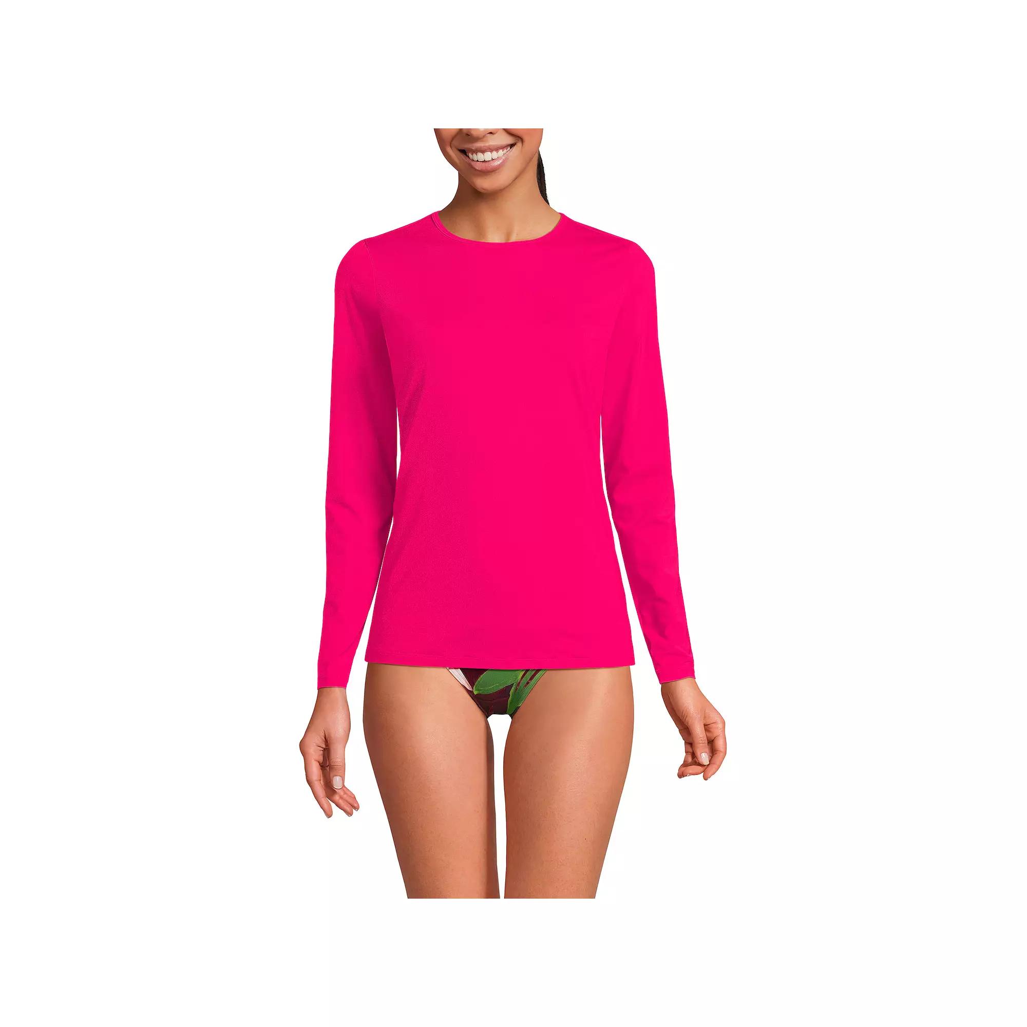 Women's Lands' End UPF 50 Long Sleeve Rash Guard,  Product Image