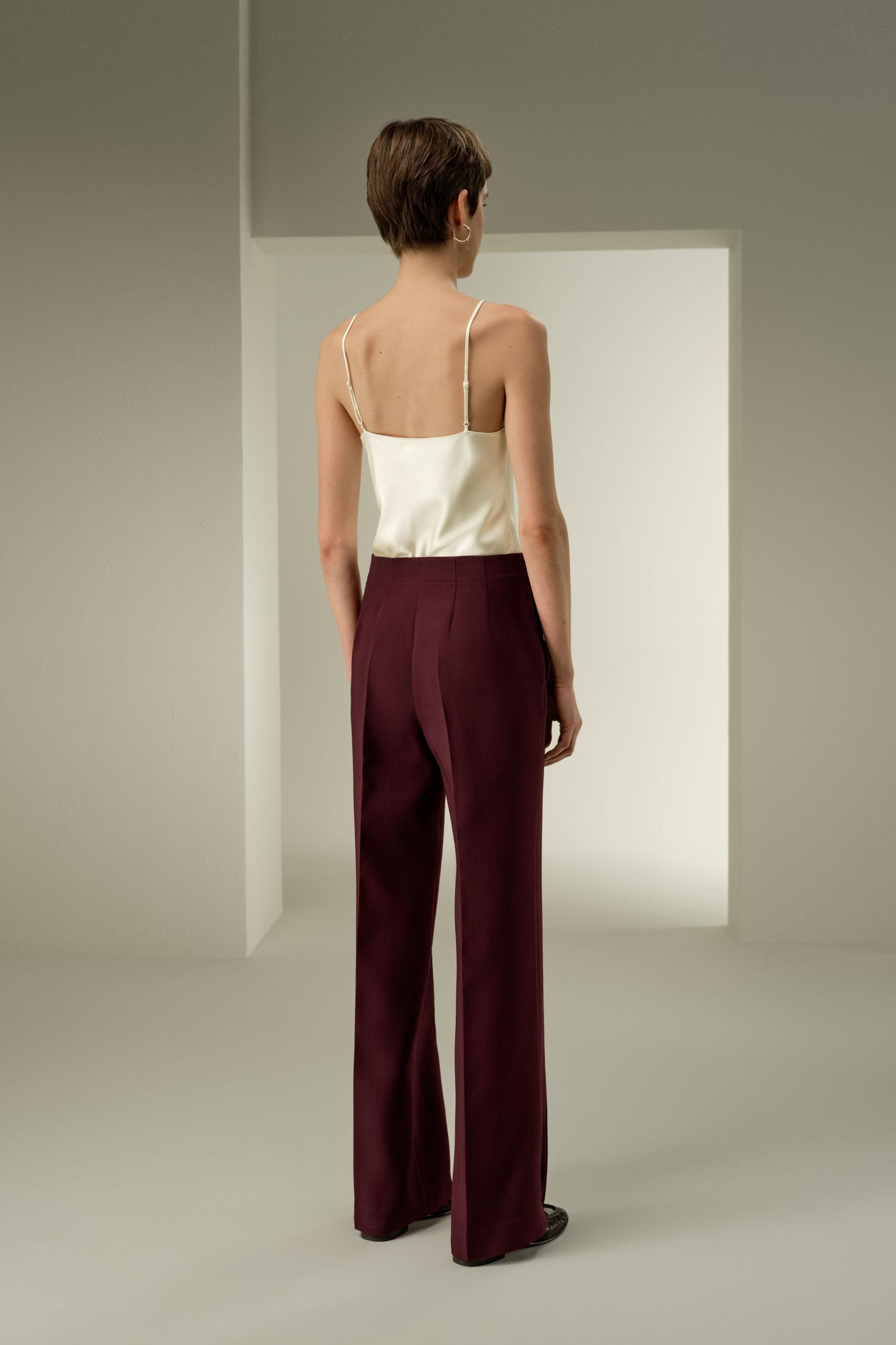 Silk-Wool Twill Flare Pants Product Image