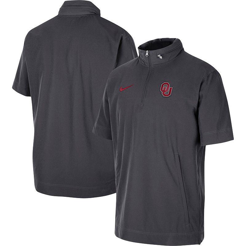 Men's Nike Anthracite Oklahoma Sooners Coaches Half-Zip Short Sleeve Jacket,  Product Image