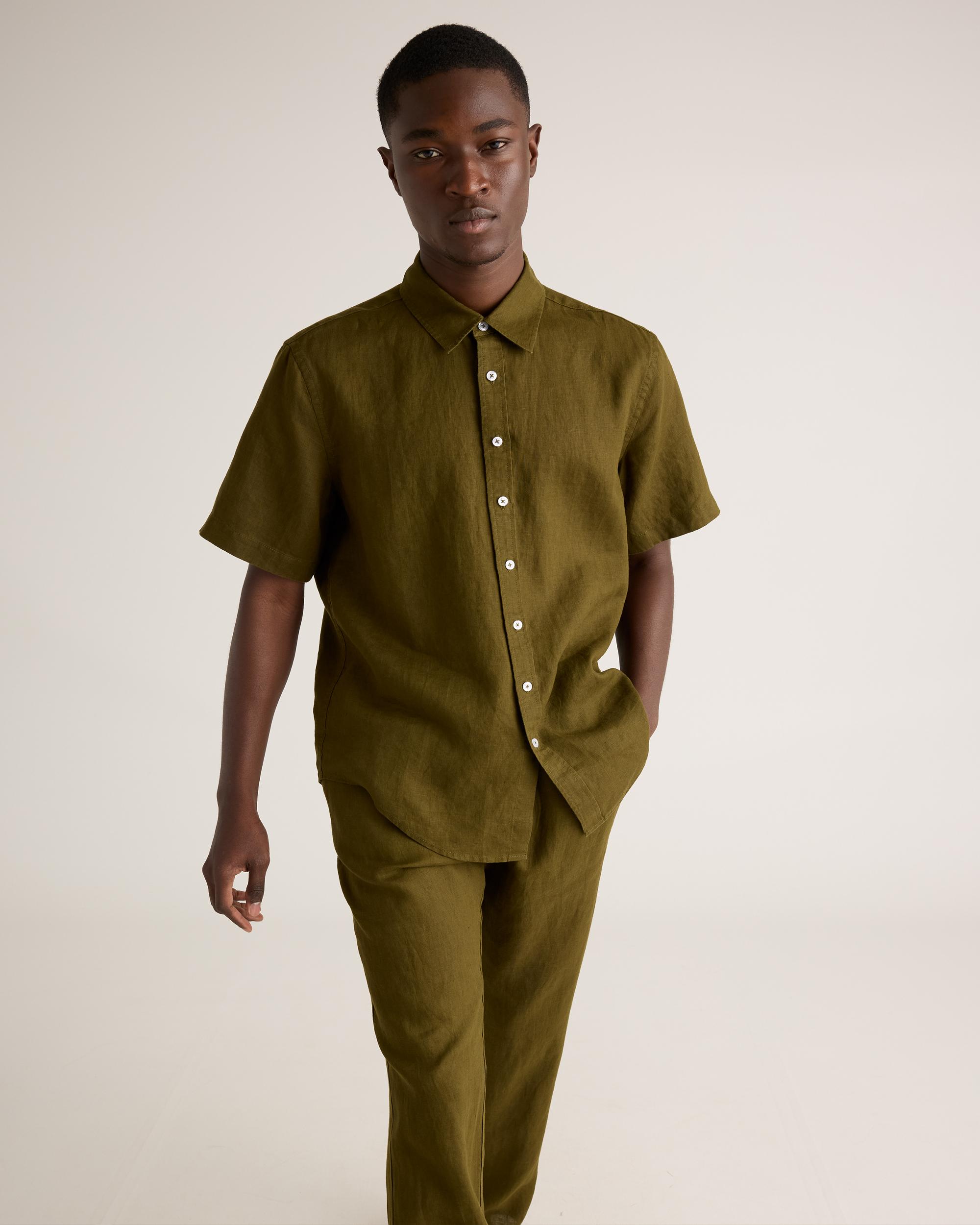 Quince | Men's 100% European Linen Relaxed Short Sleeve Shirt Size XL Product Image