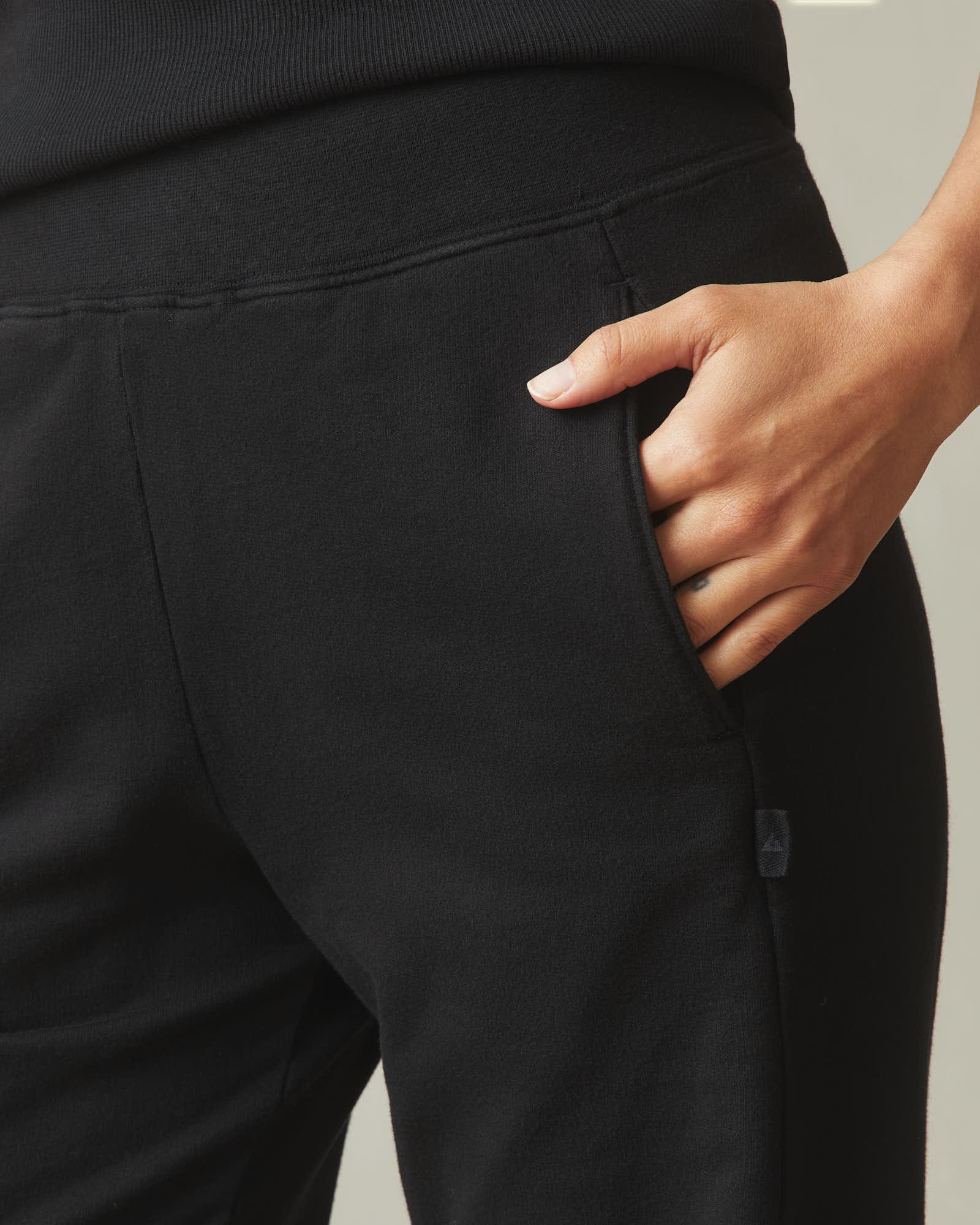 Women's French Terry Straight Sweatpant - Black Product Image