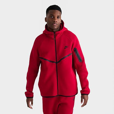 Nike Mens Nike Tech Fleece Full-Zip Windrunner Hoodie - Mens Red/Black Product Image