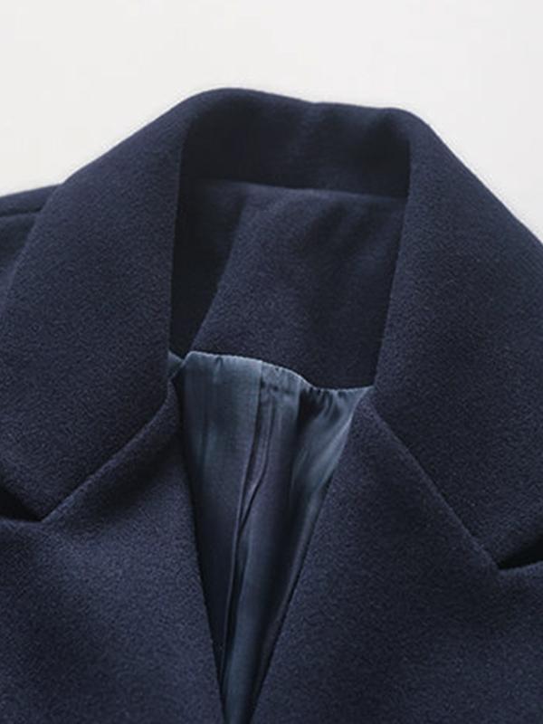 Solid Flap Detail Peacoat Jacket Product Image