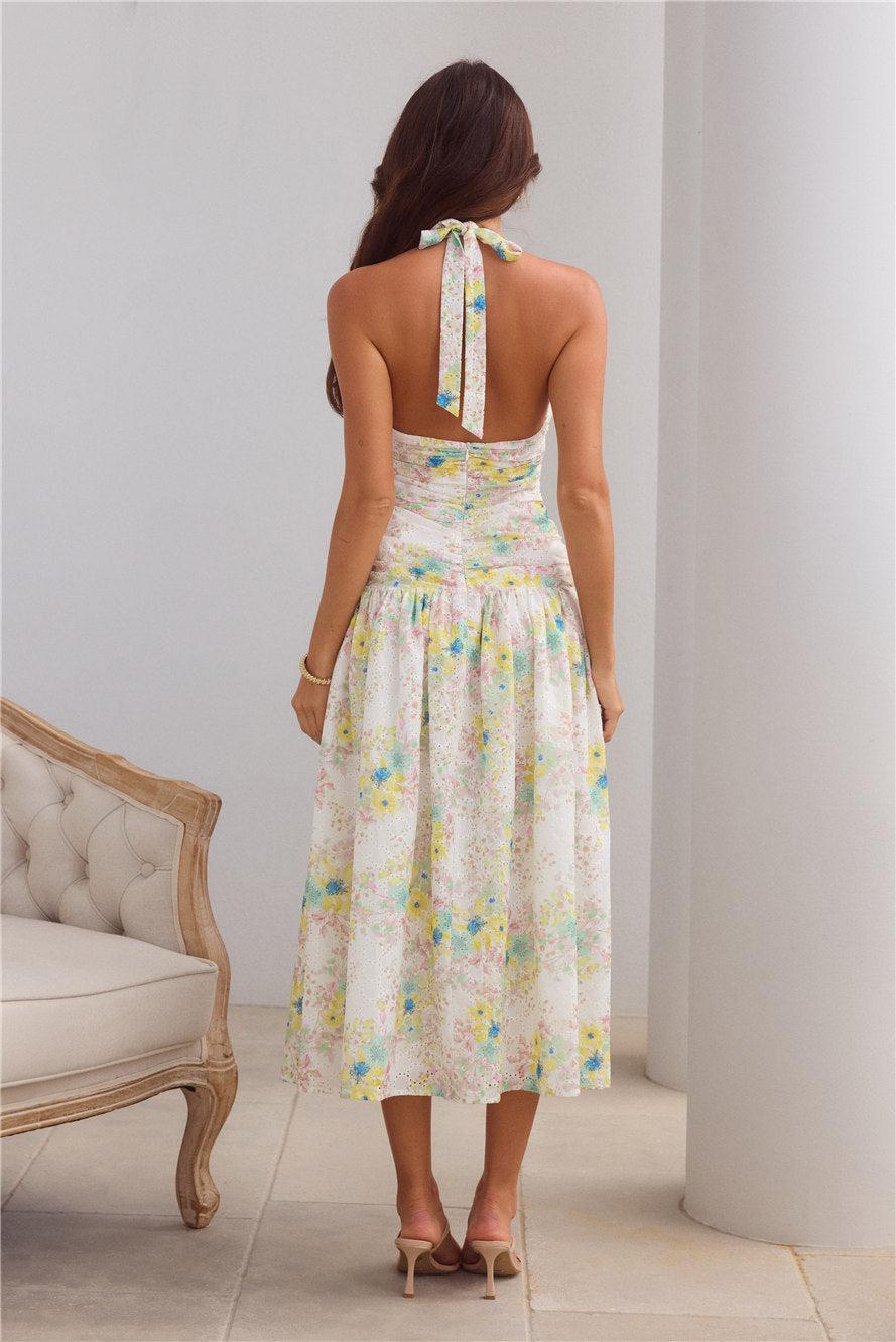 Island Dreamscape Halter Midi Dress Print Product Image