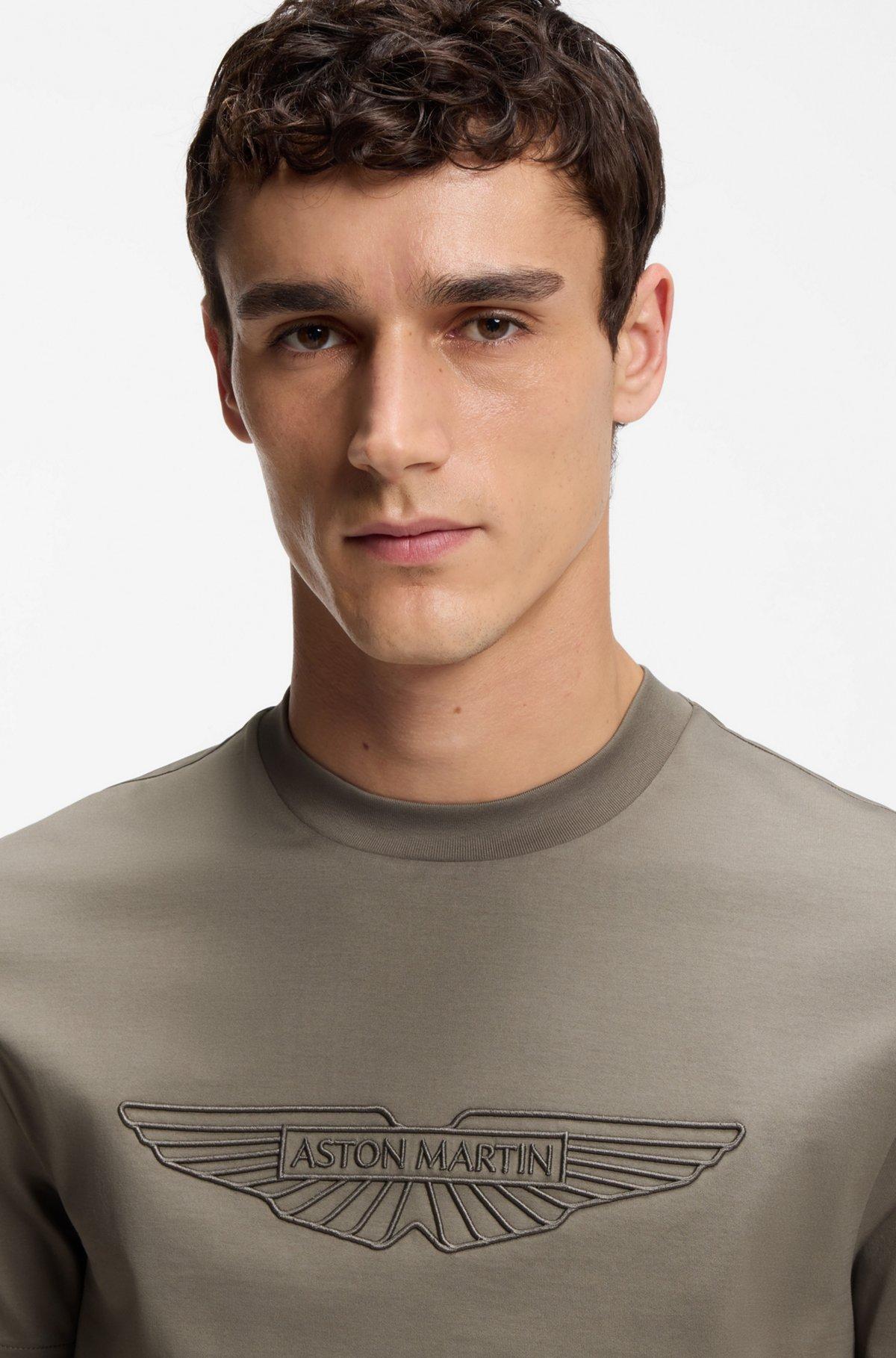 BOSS x ASTON MARTIN mercerized-cotton T-shirt with wing detail Product Image