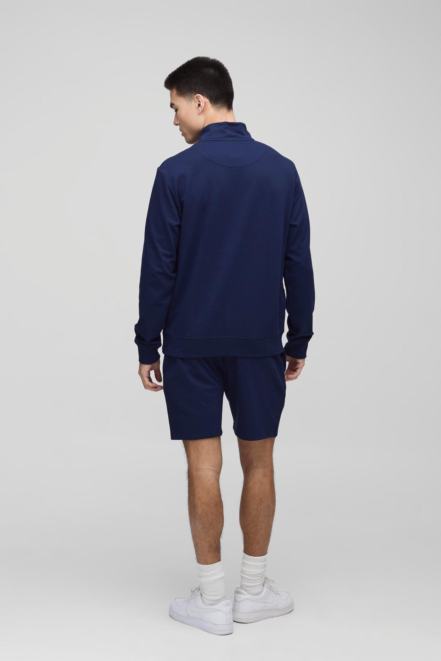 260GSM Loopback Basic Regular Fit Funnel Neck Sweatshirt | boohooMAN USA Product Image