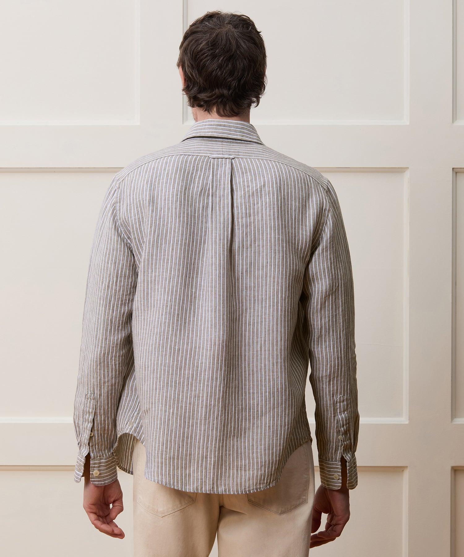 Slim Sea Soft Irish Linen Point Collar Shirt Product Image