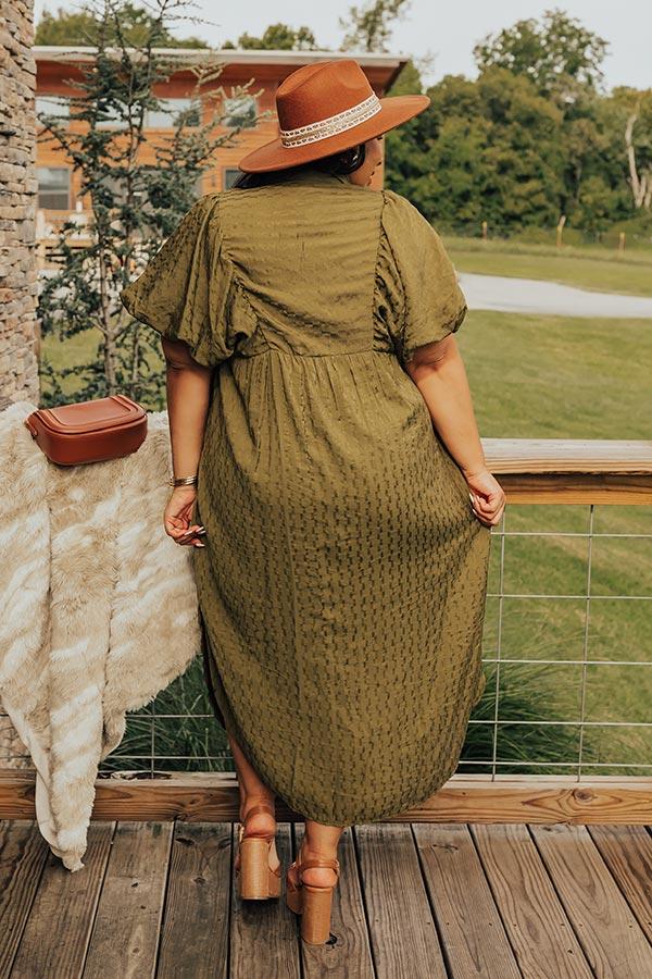 Wine Tasting Ready Midi in Olive Curves Product Image