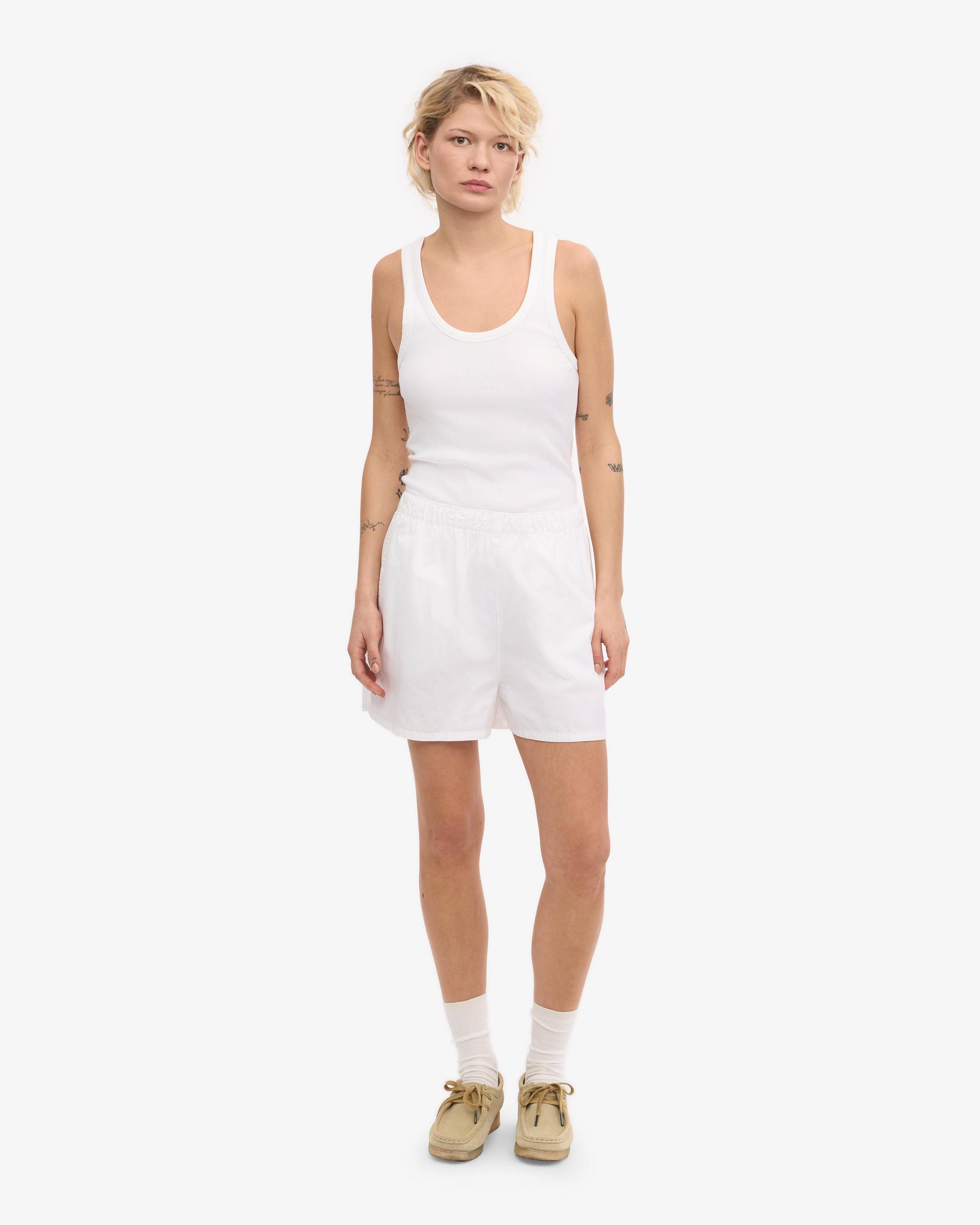 Women Organic Twill Shorts - Optical White Product Image