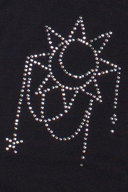 Celestial Rhinestone Side Ruched Tank Product Image