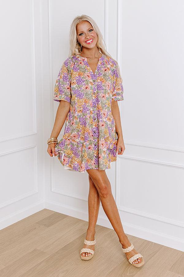 Floral Paradise Button Down Mini Dress Product Image
