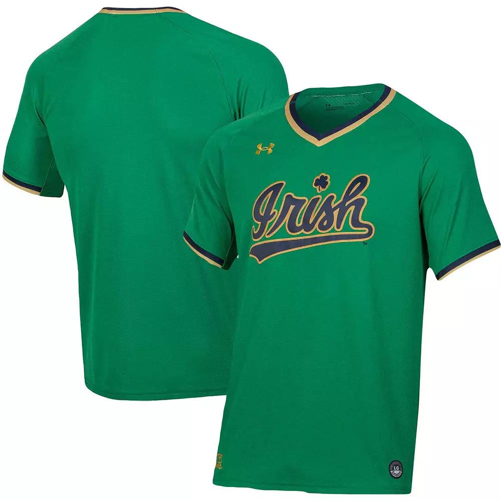 Men's Under Armour Green Notre Dame Fighting Irish Replica Baseball Jersey,  Product Image