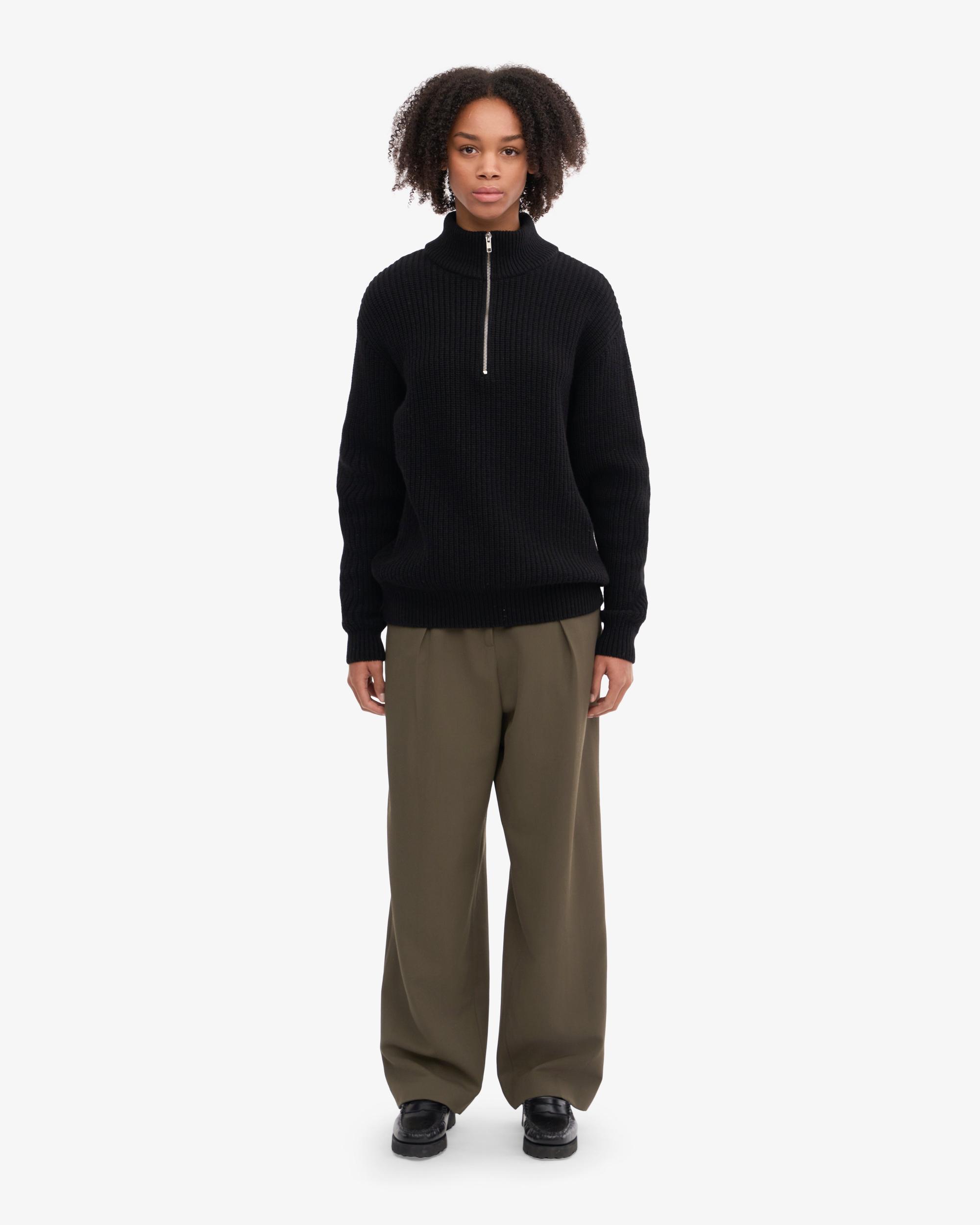 Merino Quarter Zip - Coffee Brown Product Image