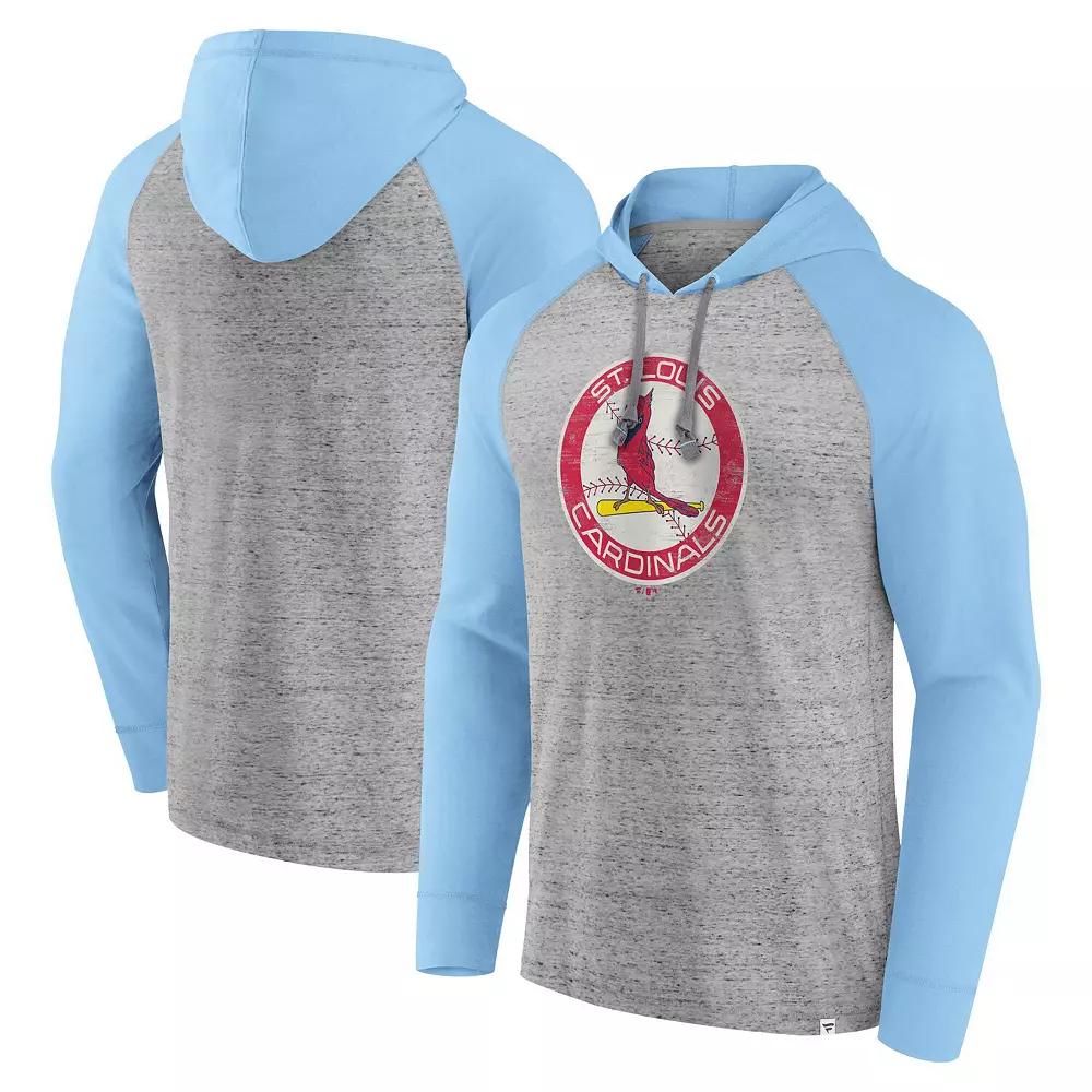 Men's Fanatics  Gray St. Louis Cardinals Single Play Speckled Lightweight Pullover Hoodie, Size: Small, Grey Product Image