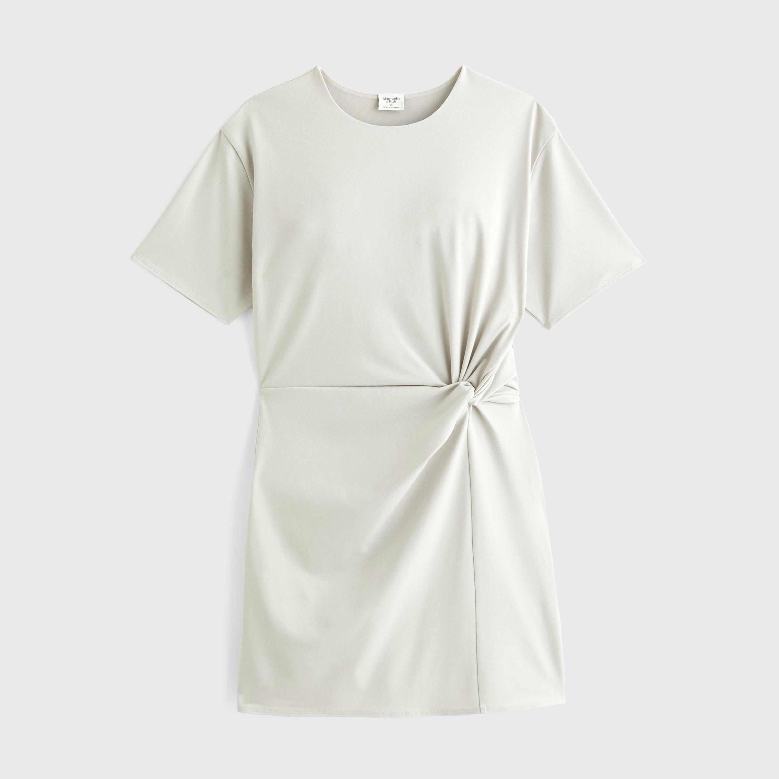 Side-Knot Knit Mini Dress Product Image