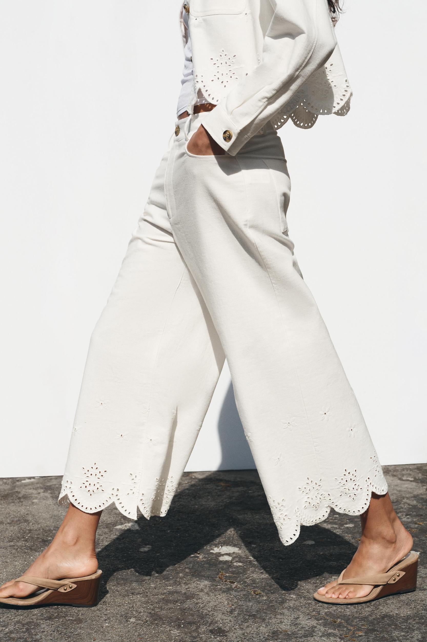 EYELET EMBROIDERED CULOTTES Product Image