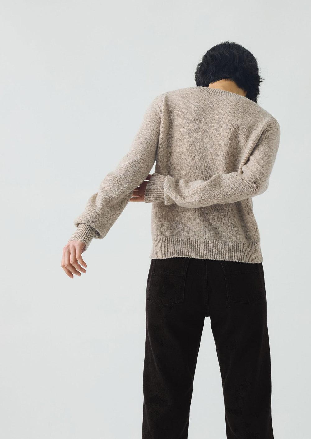 Heathery Wool Sweater | Oatmeal Product Image