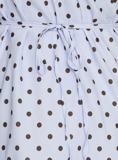 Nellie Mini Dress Blue / Brown Polka Dot Product Image