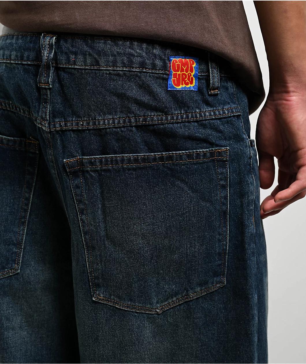 Empyre Ultra Wide Leg Bronco Wash Skate Jeans Product Image