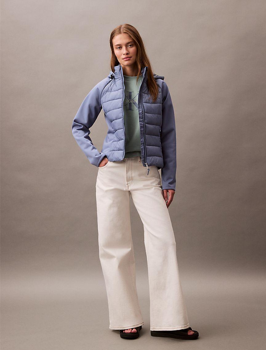 Mixed Media Puffer Jacket Product Image