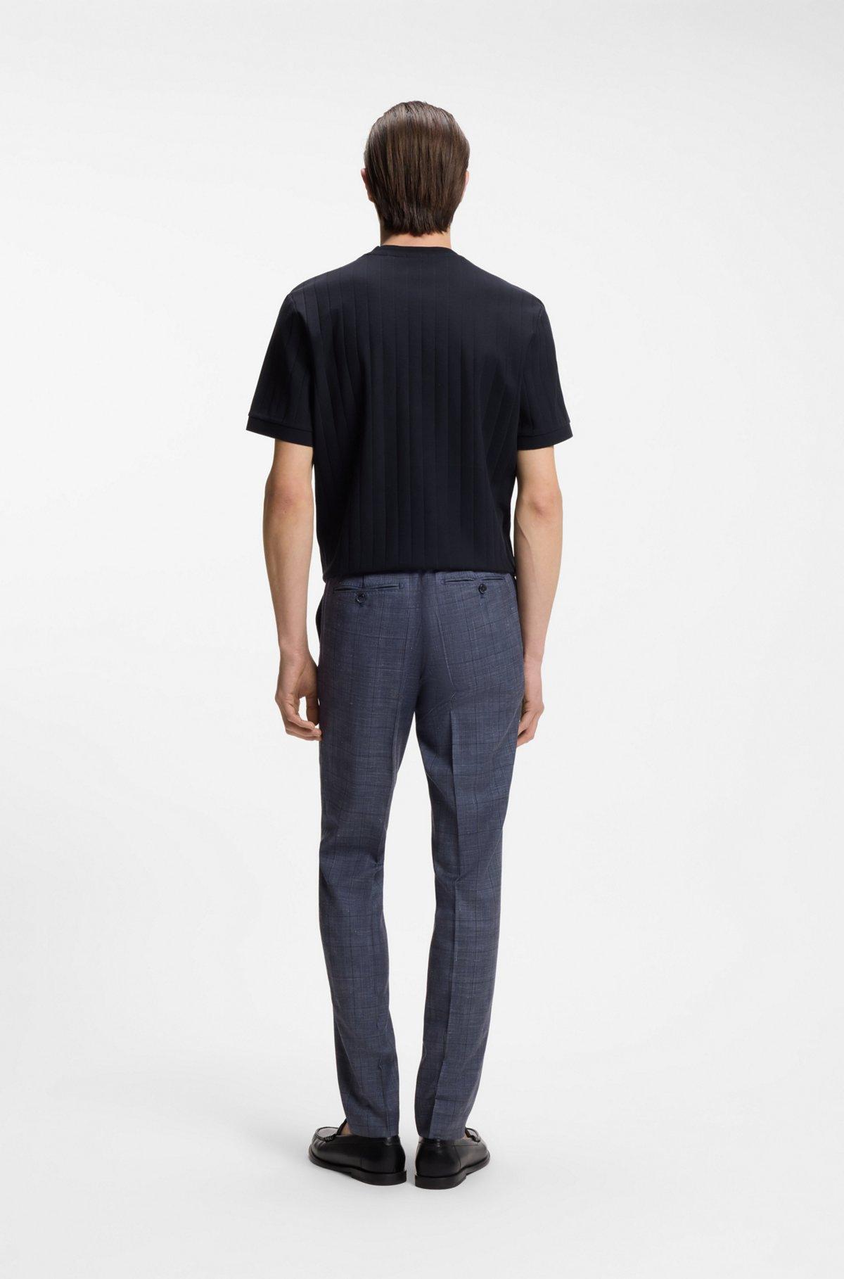 Vertical-stripe T-shirt in mercerised cotton Product Image