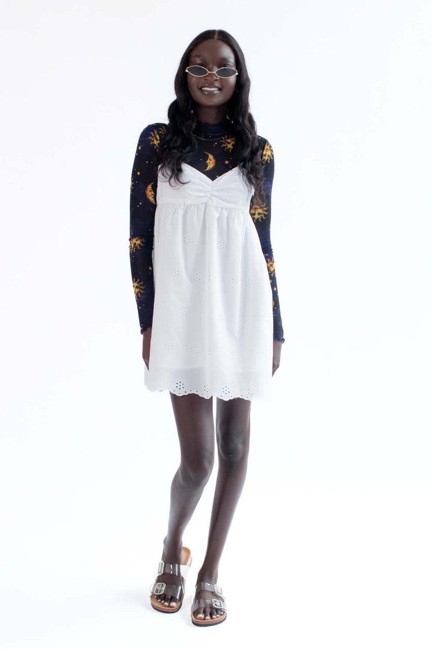 Long Sleeve Mesh Celestial Crop Top Product Image