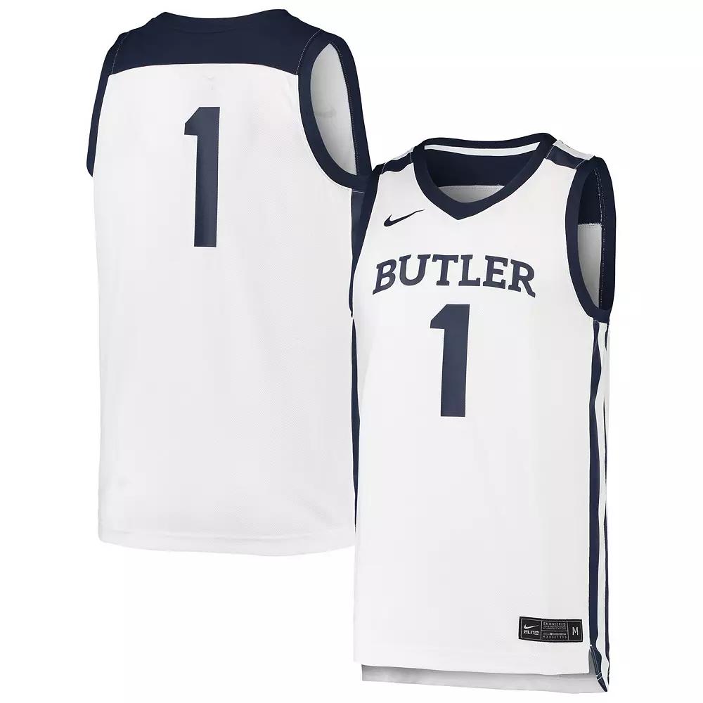 Men's Nike #1 White Butler Bulldogs Team Replica Basketball Jersey,  Product Image