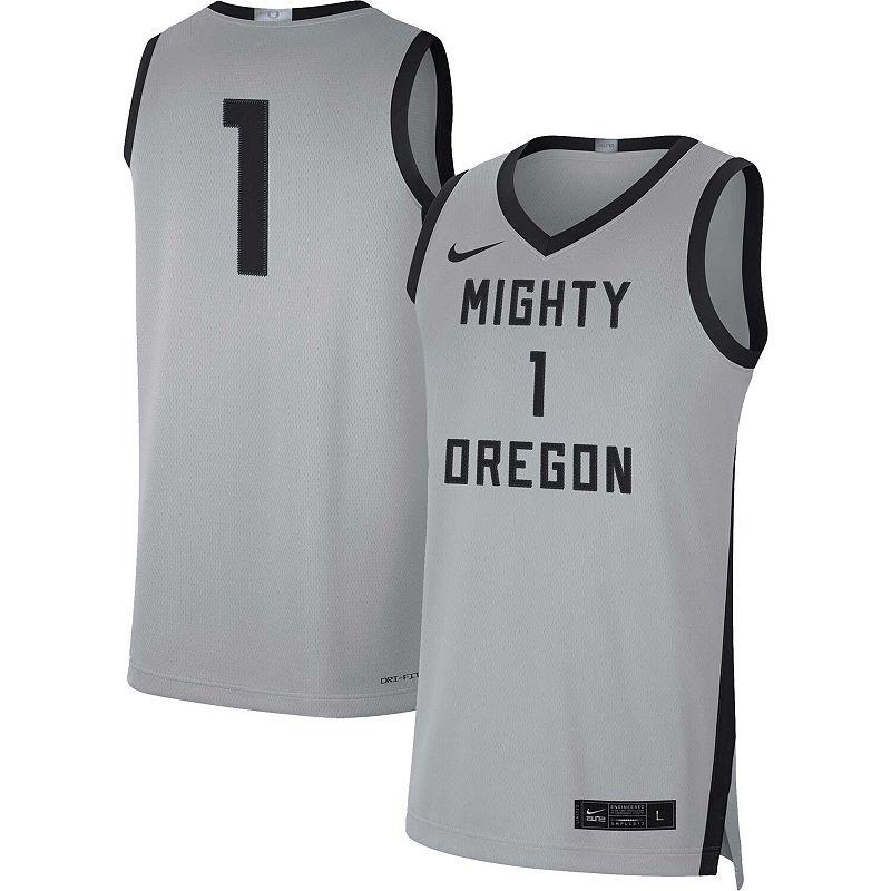 Men's Nike #1 Gray/Black Oregon Ducks Limited Basketball Jersey,  Product Image