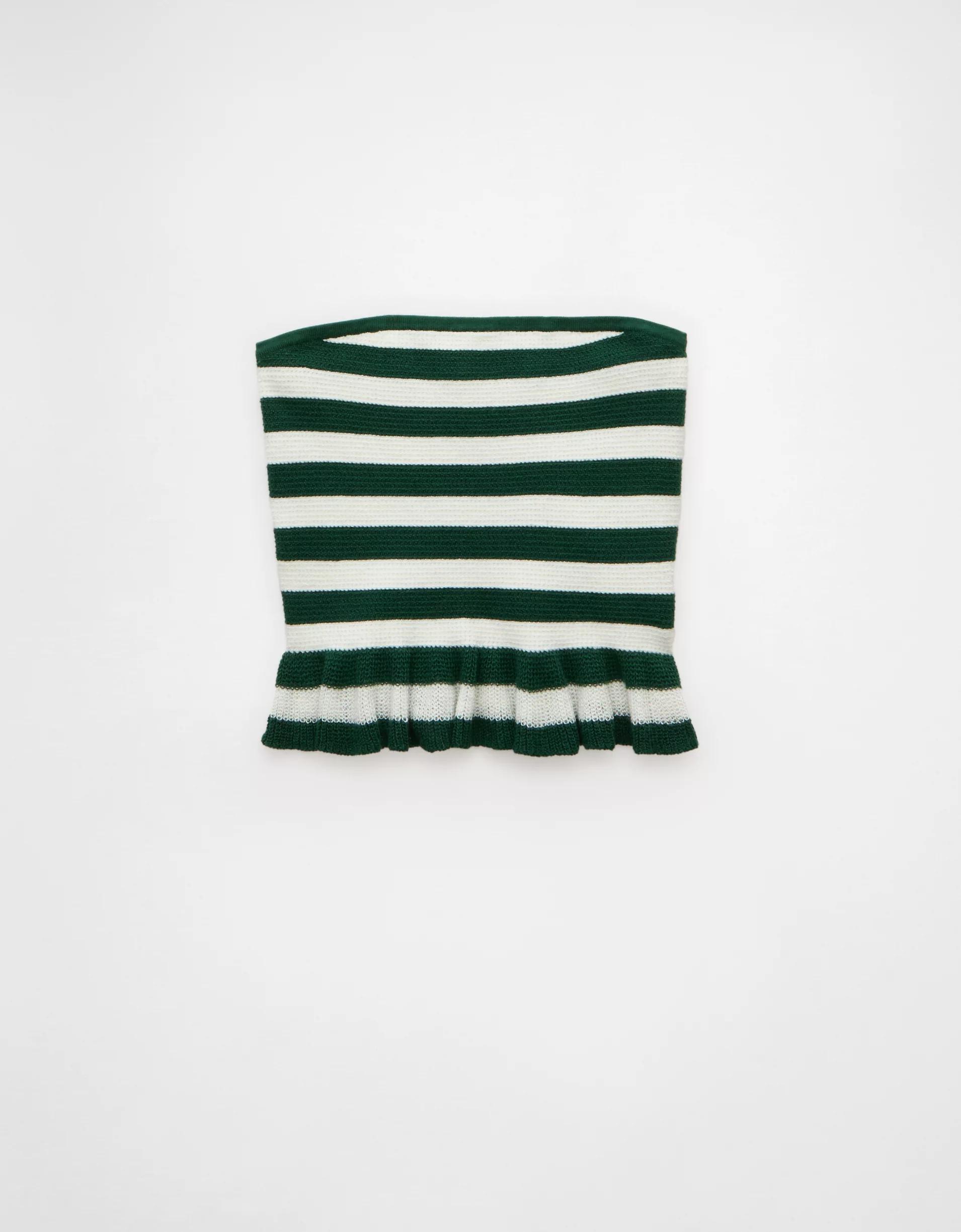 AE Cropped Peplum Sweater Tube Top Product Image