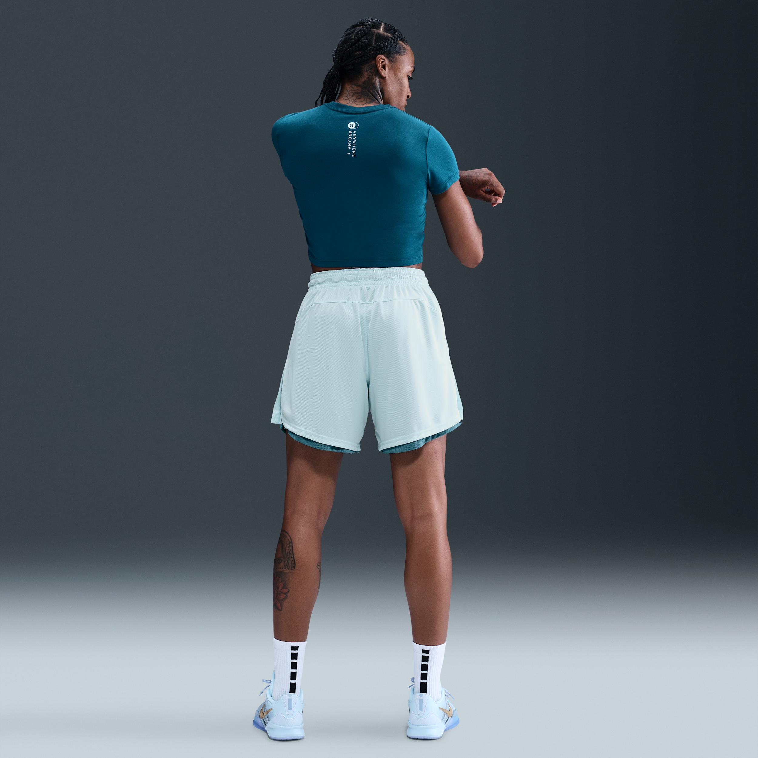 Nike Womens Sabrina Short-Sleeve Cropped T-Shirt | HV6990-415 Product Image