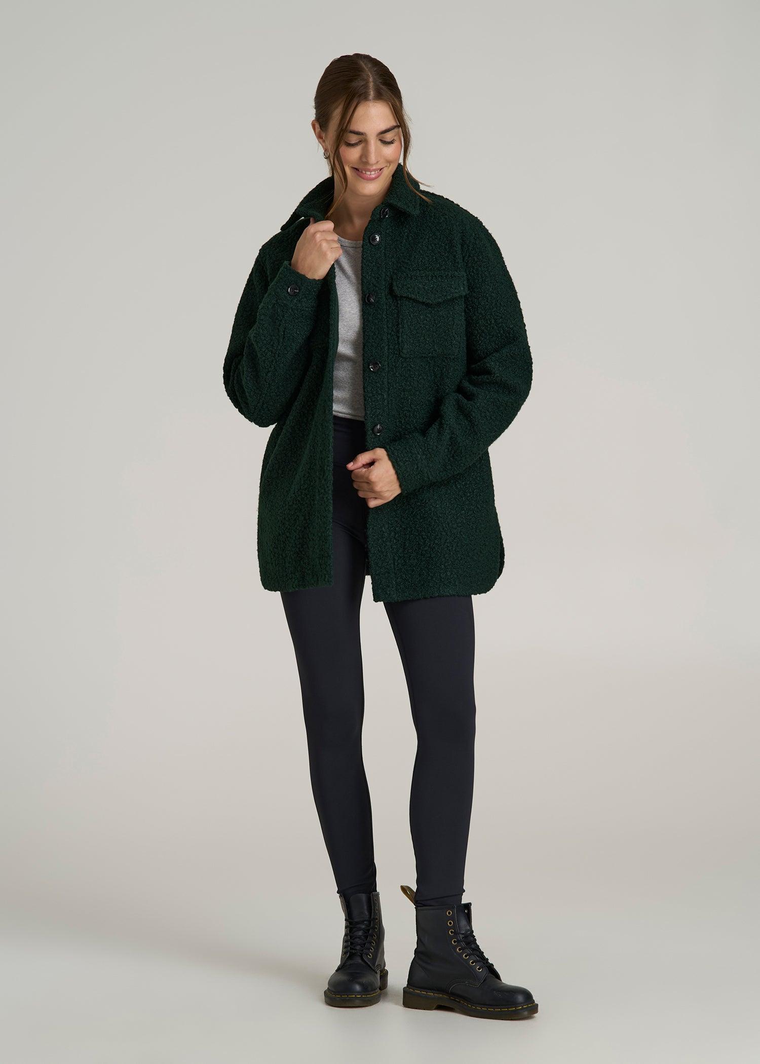 Relaxed Boucle Shacket for Tall Women in Pine Grove Female Product Image