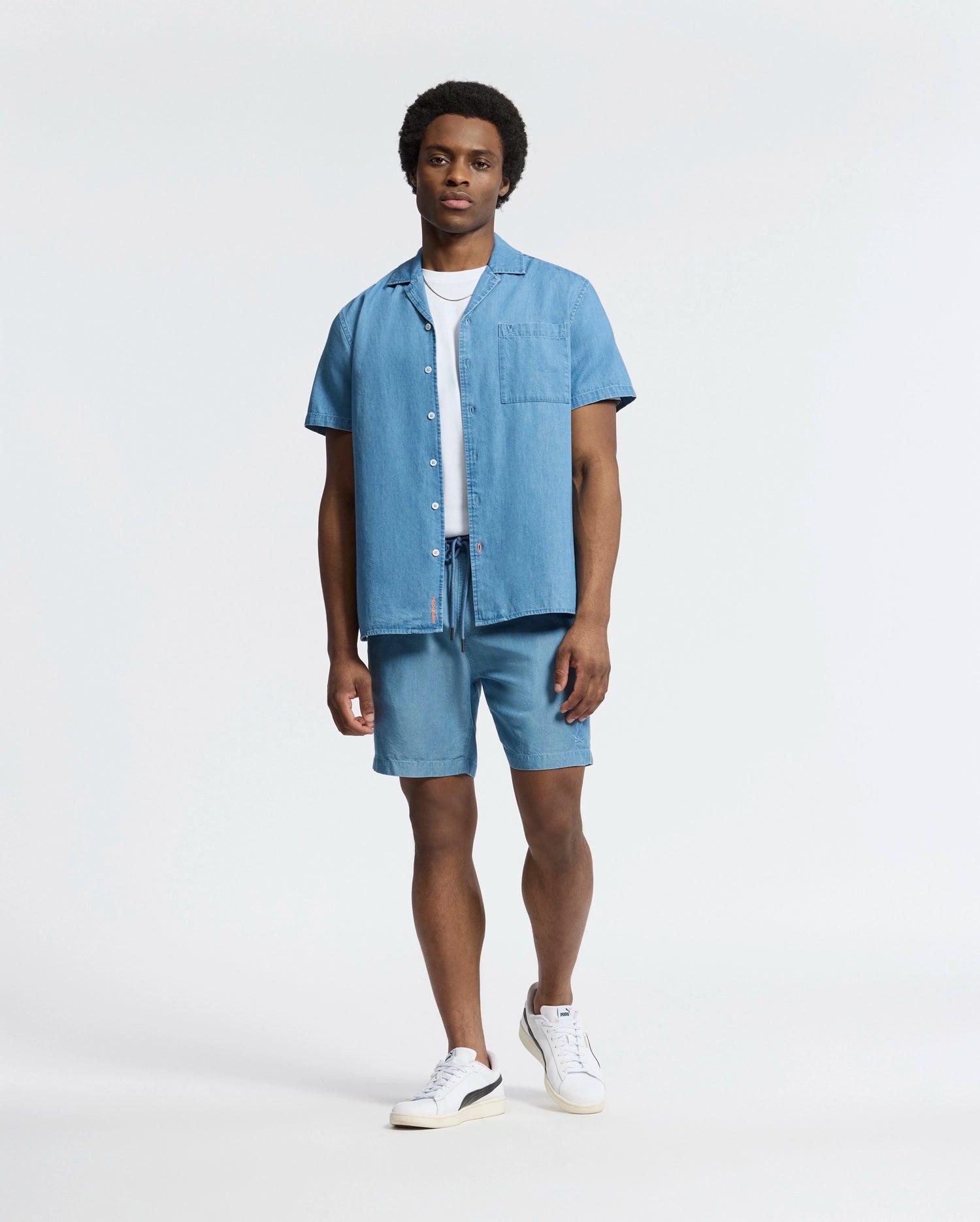 MENS KERVIN LIGHTWEIGHT DENIM WOVEN SHIRT - B6Q467F200 Male Product Image