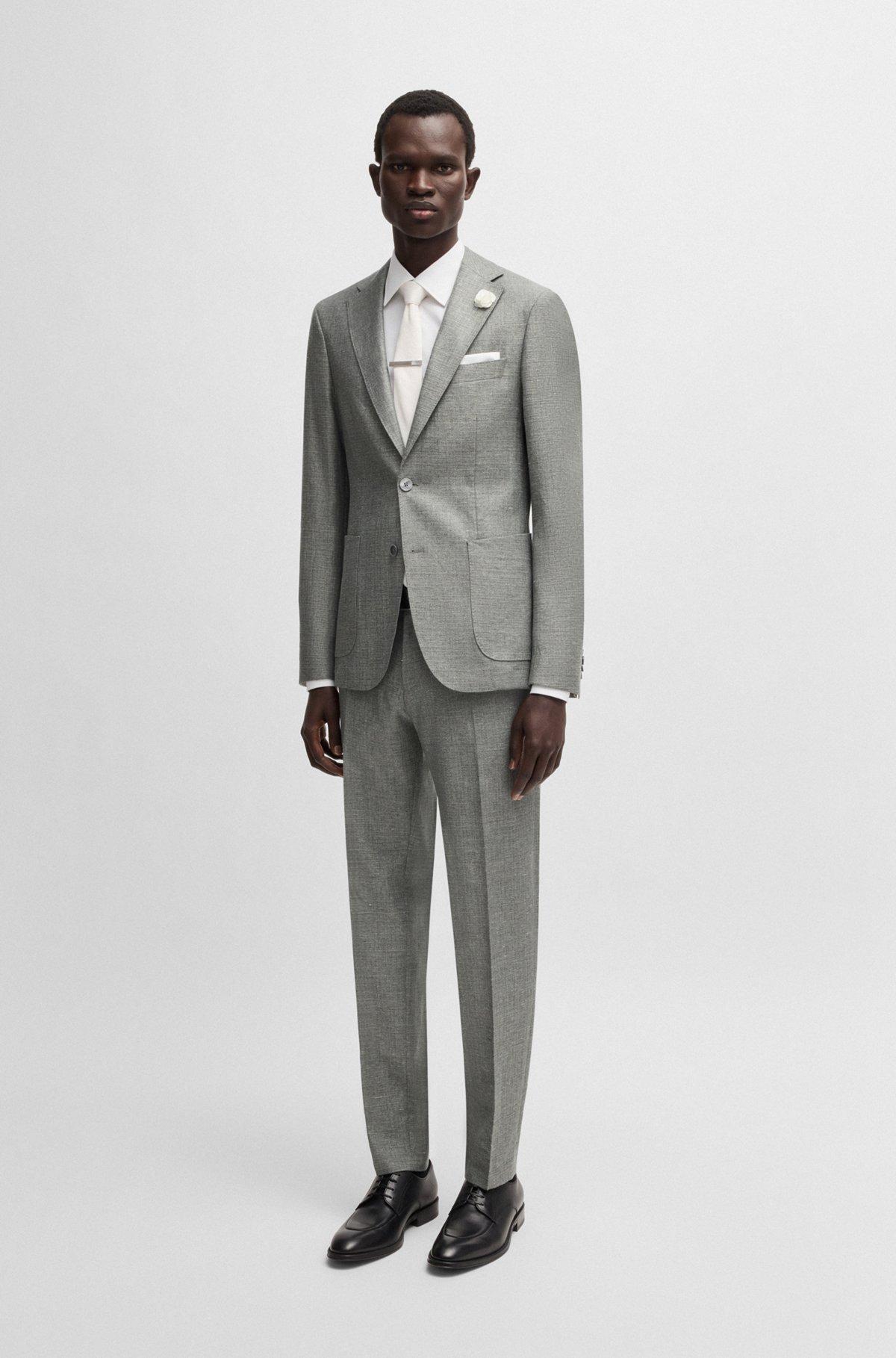 Slim-fit blazer in micro-patterned fabric Product Image