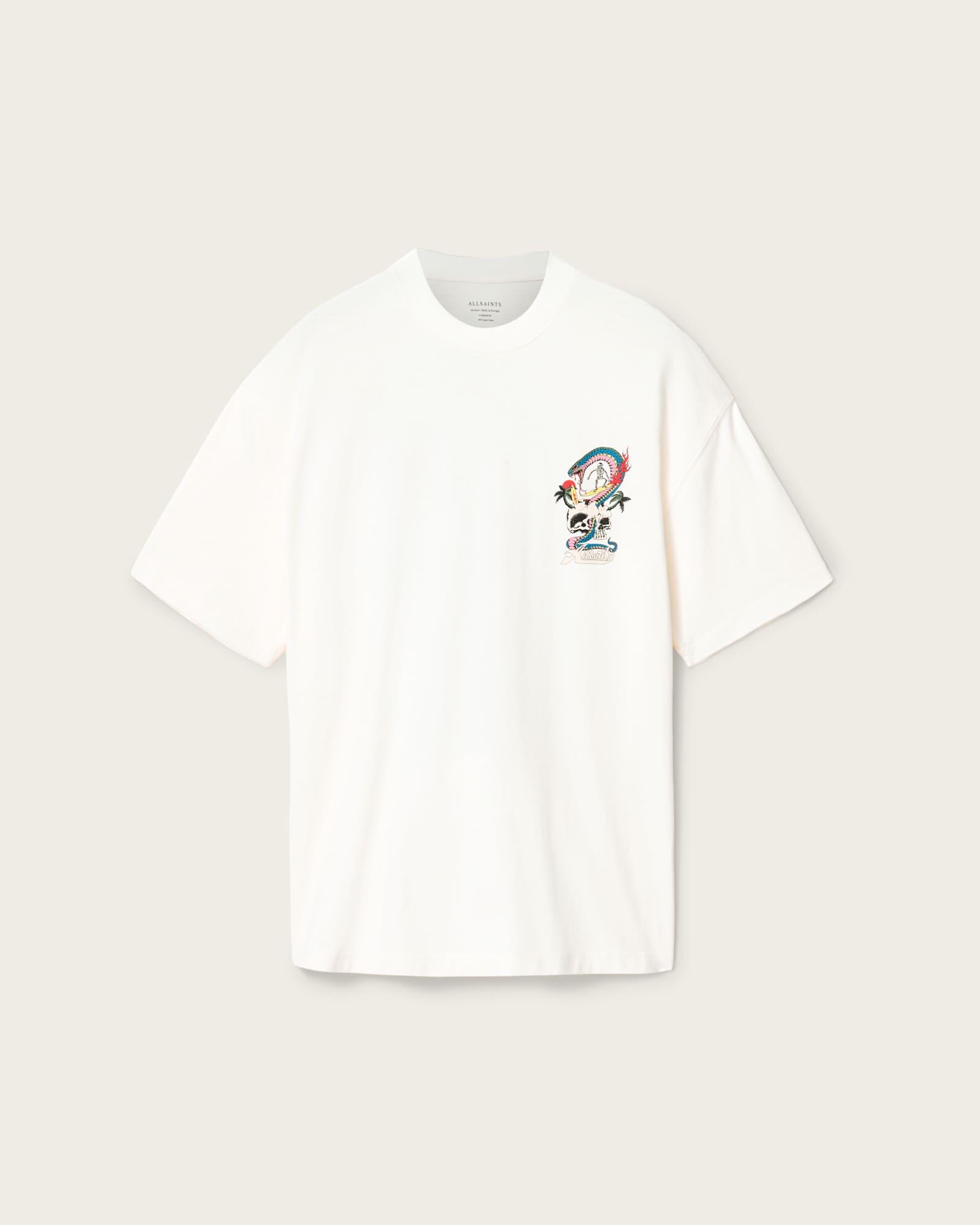 Snakepit Oversized Short Sleeve Graphic T-Shirt Chalk White | ALLSAINTS US Product Image