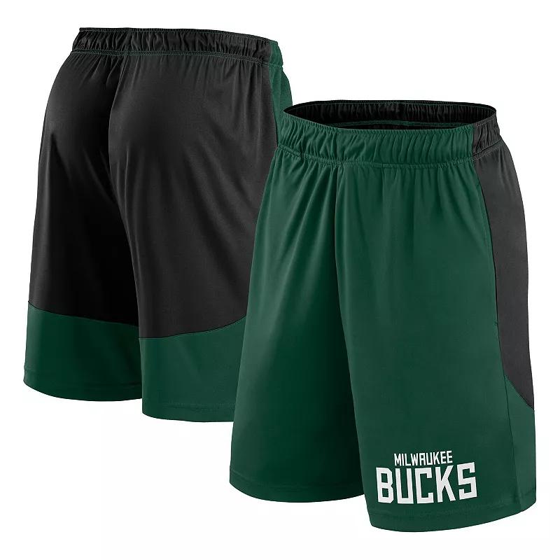 Mens Hunter Green/Black Milwaukee Bucks Launch Performance Shorts Product Image