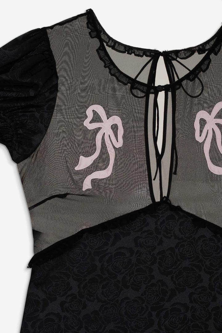 Catalina Midi Slip Dress — Black Product Image