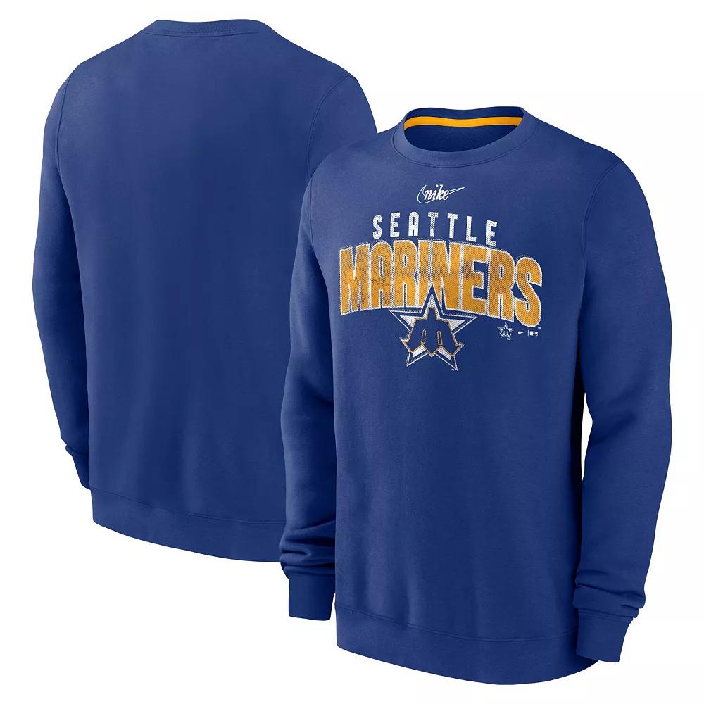 Men's Nike  Royal Seattle Mariners Cooperstown Collection Team Shout Out Pullover Sweatshirt, Size: 3XL, Blue Product Image