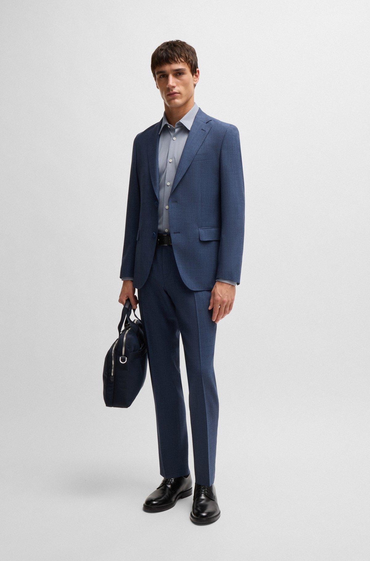 Slim-fit shirt in patterned performance fabric Product Image