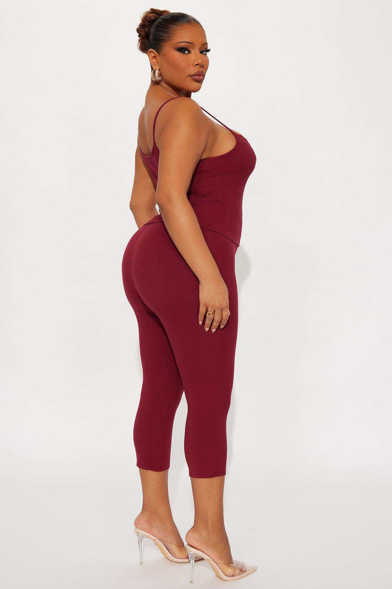Stirling Snatched Capri Pant Set - Burgundy Female Product Image