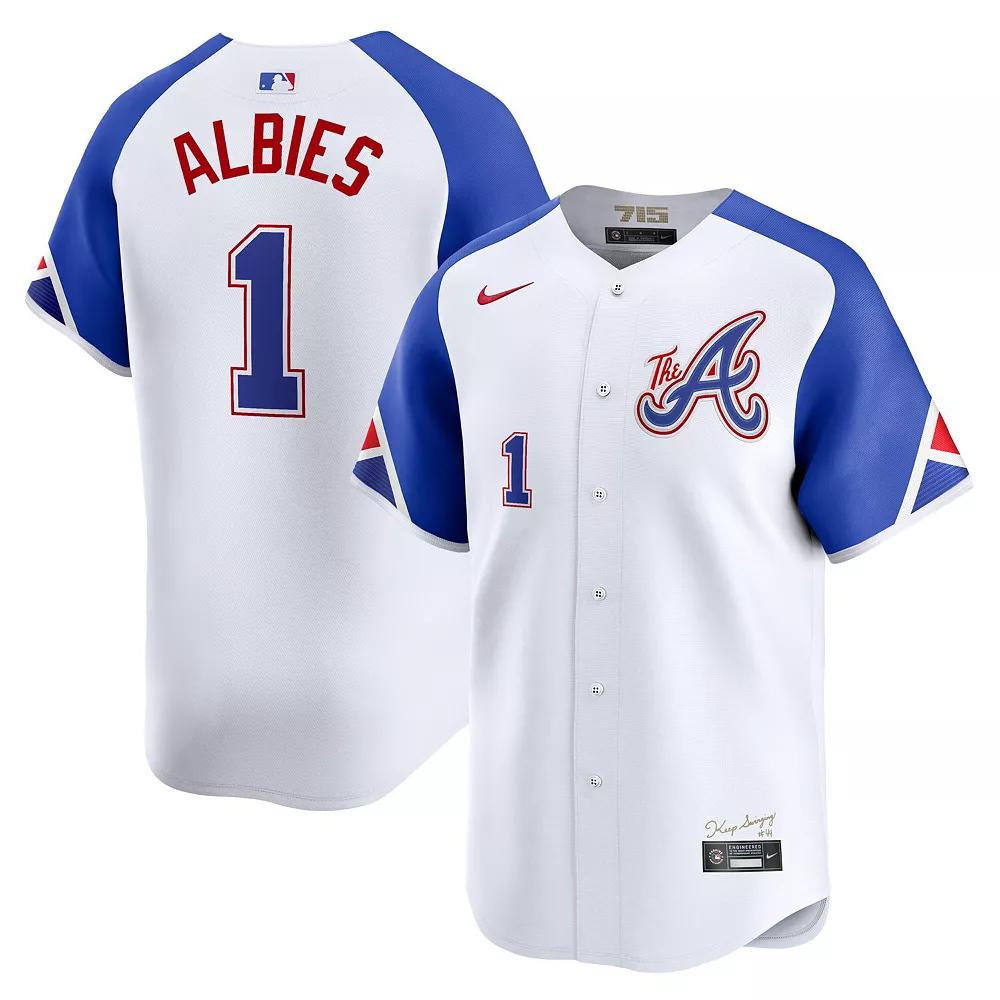 Men's Nike Ozzie Albies White Atlanta Braves City Connect Limited Jersey,  Product Image