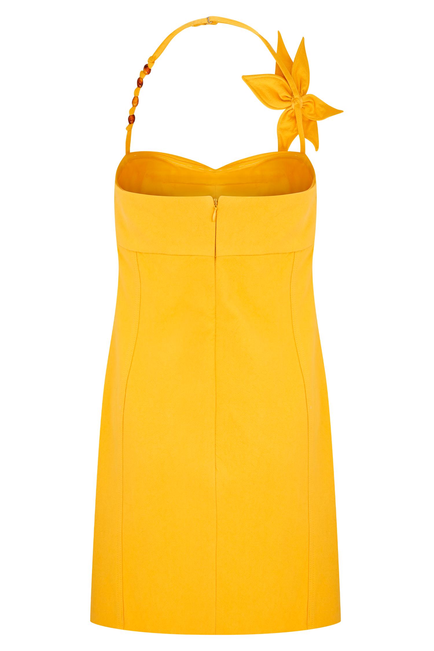 Reyes Cotton Floral Mini Dress - Butterscotch Product Image