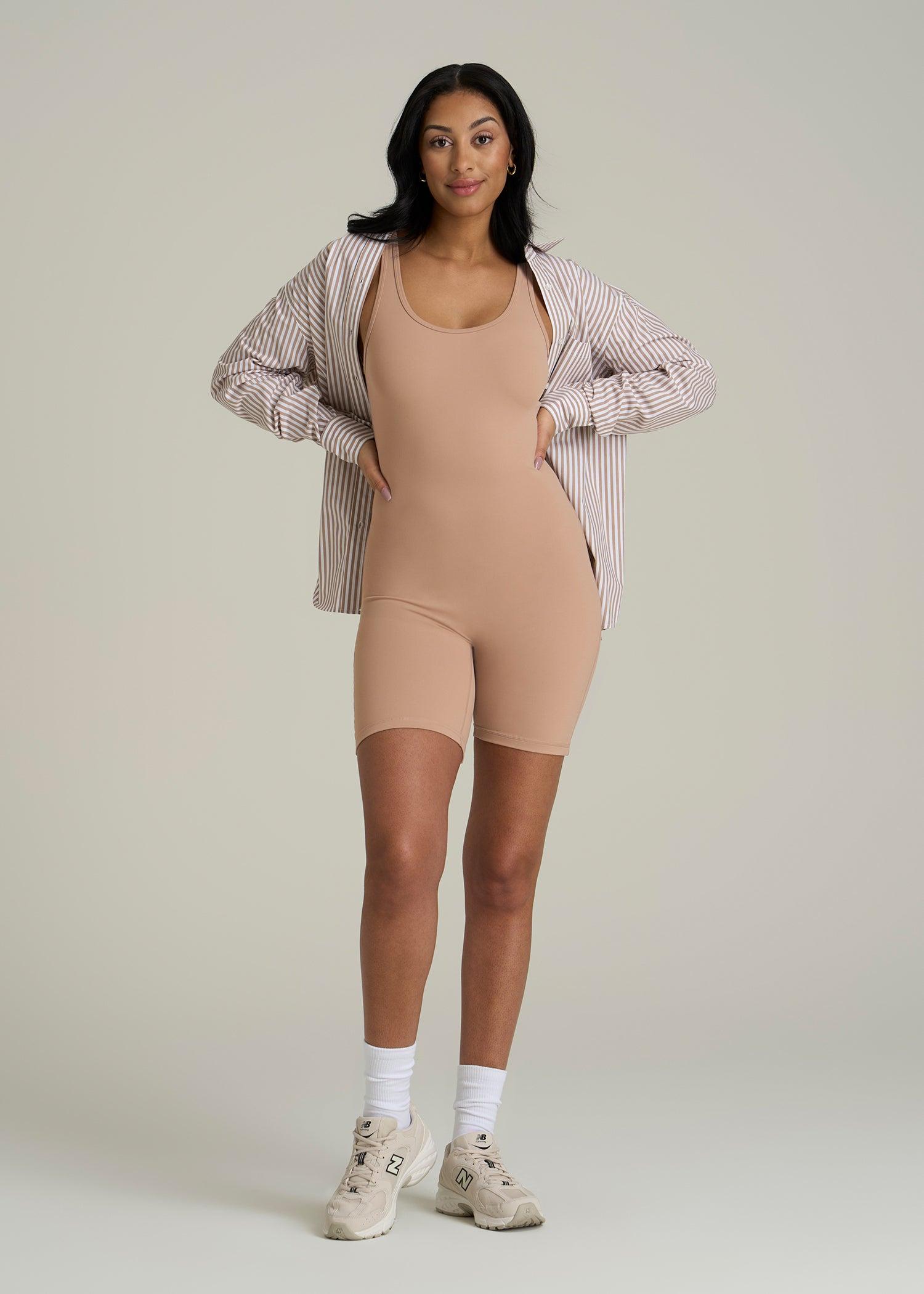 Balance Scoopneck Romper for Tall Women in Sun Tan Female Product Image