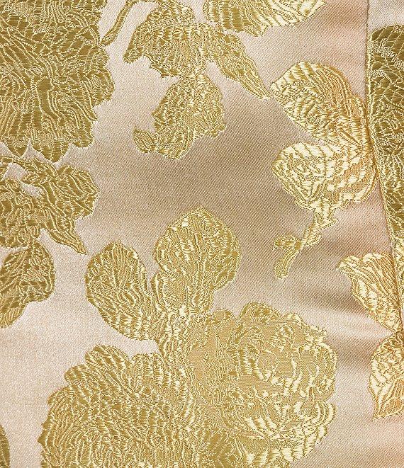 Sugarlips Duson Floral Jacquard Scoop Neck Sleeveless Bow Sash Mini Dress Product Image