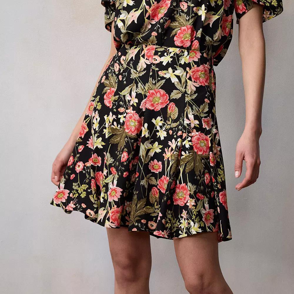 Women's LC Lauren Conrad Godet Mini Skirt, Size: XXL, Black Bryn Botanical Product Image