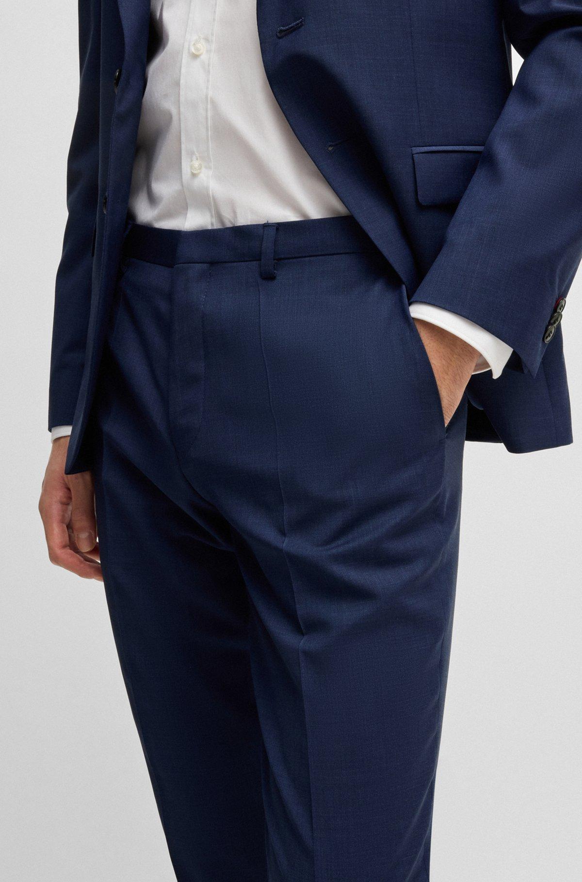 Extra-slim-fit suit trousers in melange wool Product Image